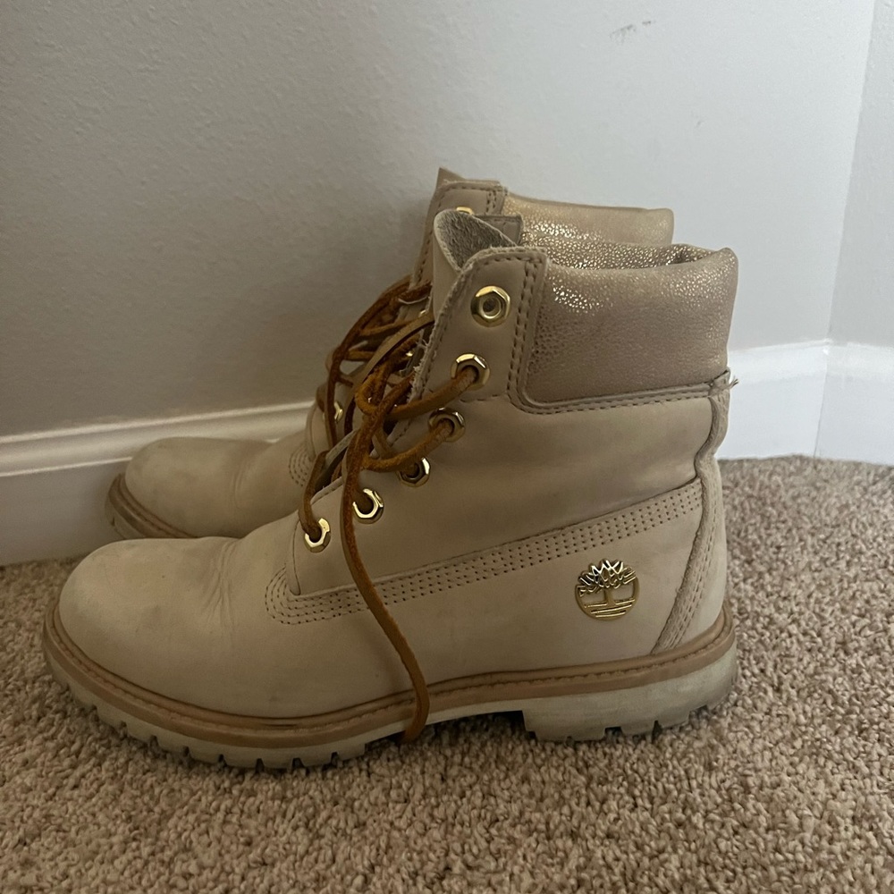 Gold Timberland Boots